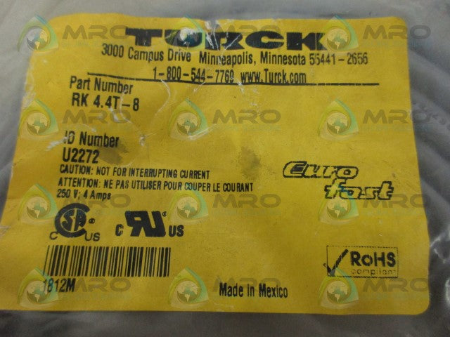 TURCK RK4.4T-8 CABLE ASSEMBLY *NEW IN FACTORY BAG*