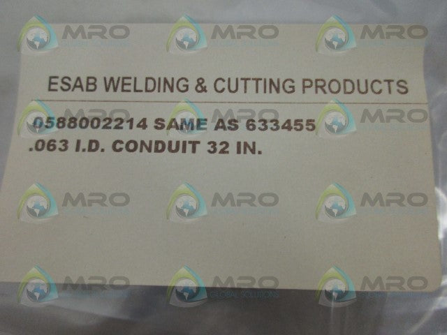 ESAB 633455 CONDUIT *NEW IN FACTORY BAG*