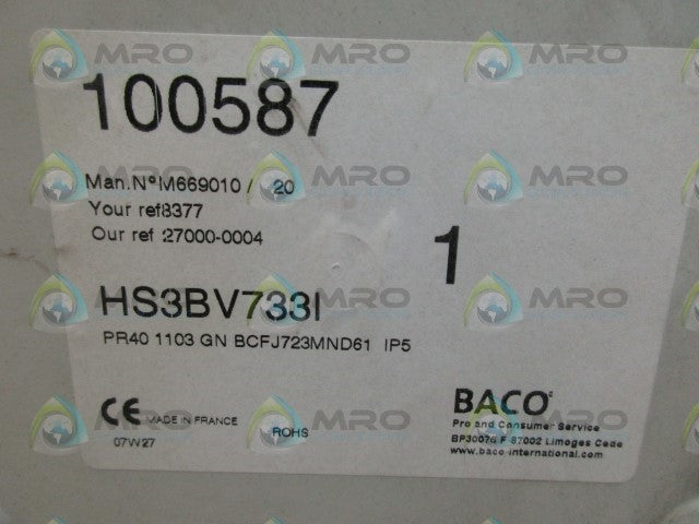 BACO HS3BV733I MAIN SWITCH *NEW NO BOX*