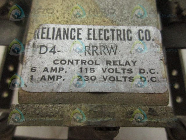 RELIANCE ELECTRIC D4-RRRW CONTROL RELAY *USED*