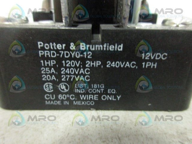 POTTER & BRUMFIELD PRD-7DY0-12 RELAY *NEW NO BOX*
