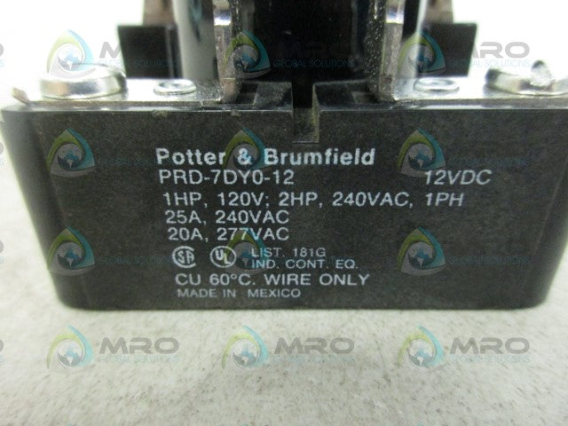 POTTER & BRUMFIELD PRD7DY0-12 RELAY 12VDC *NEW IN BOX*