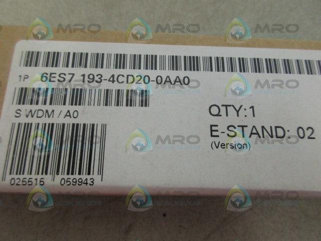 SIEMENS 6ES7193-4CD20-0AA0 TERMINAL MODULE *FACTORY SEALED*