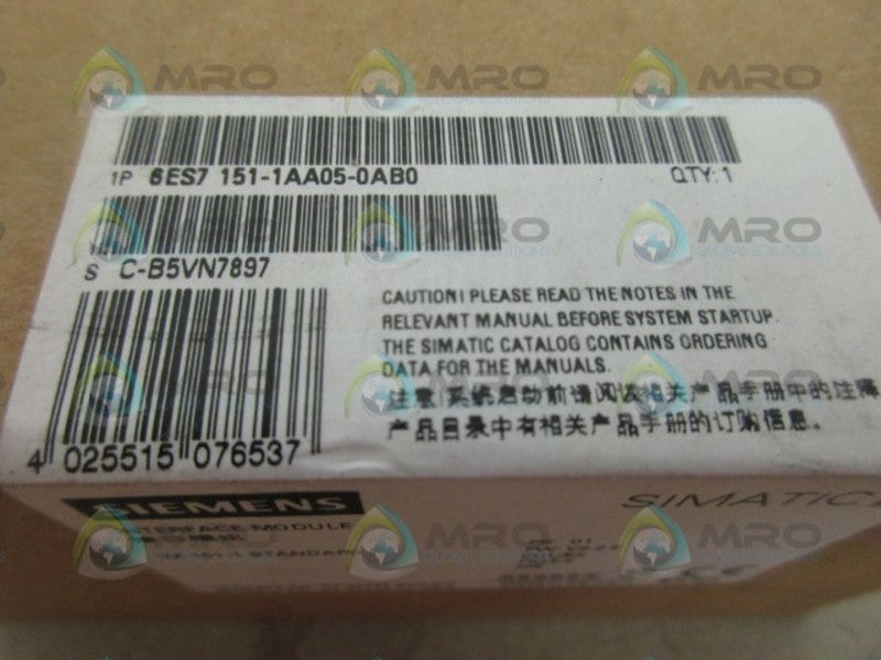 SIEMENS SIMATIC S7 6ES7151-1AA05-0AB0 INTERFACE MODULE * FACTORY SEALED *