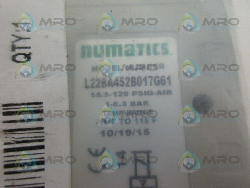 NUMATICS L22BA452B017G61 SOLENOID VALVE *NEW IN FACTORY BAG*