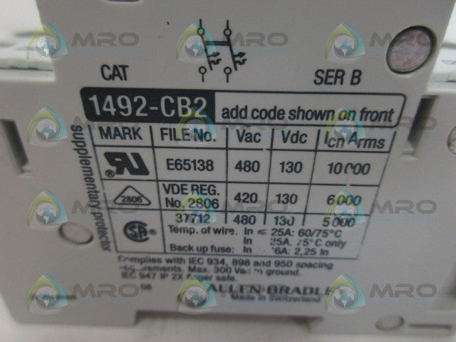 ALLEN BRADLEY 1492-CB2G400 CIRCUIT BREAKER *NEW NO BOX*