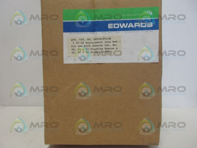 EDWARDS 92-LR REPLACEMENT LENS *NEW IN BOX*