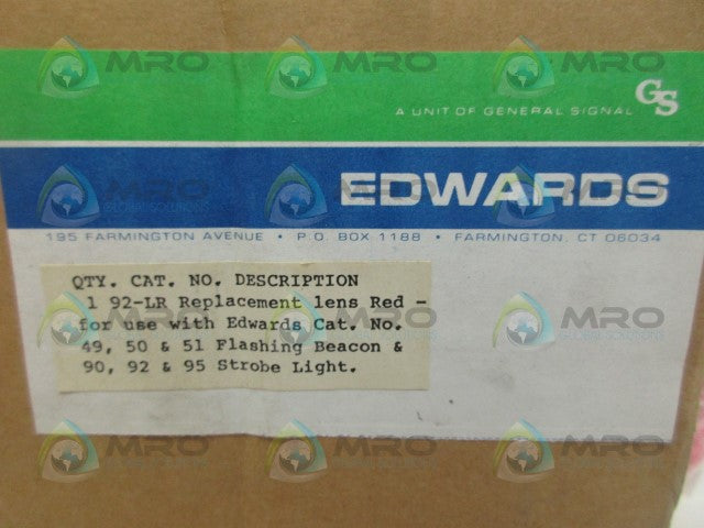 EDWARDS 92-LR REPLACEMENT LENS *NEW IN BOX*