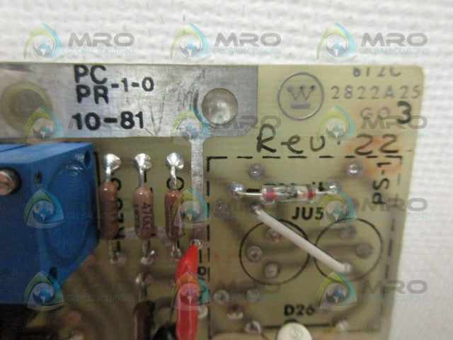 WESTINGHOUSE 2822A25G03 CONTROL BAORD *USED*