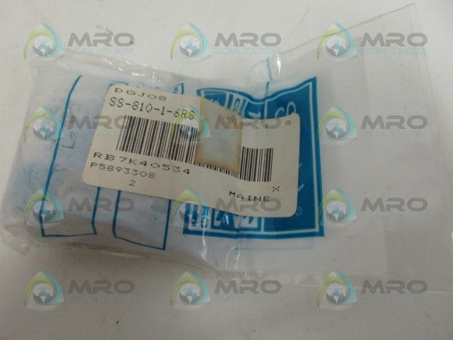 SWAGELOK SS-810-1-6RS (PKG OF 2) TUBE FITTING *NEW IN FACTORY BAG*