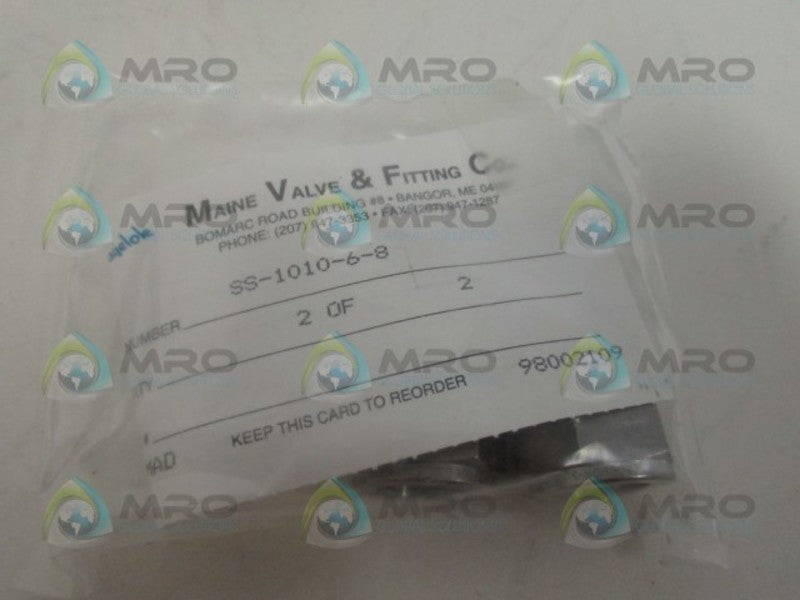 SWAGELOK SS-1010-6-8 (PKG OF 2) REDUCING UNION *NEW IN FACTORY BAG*