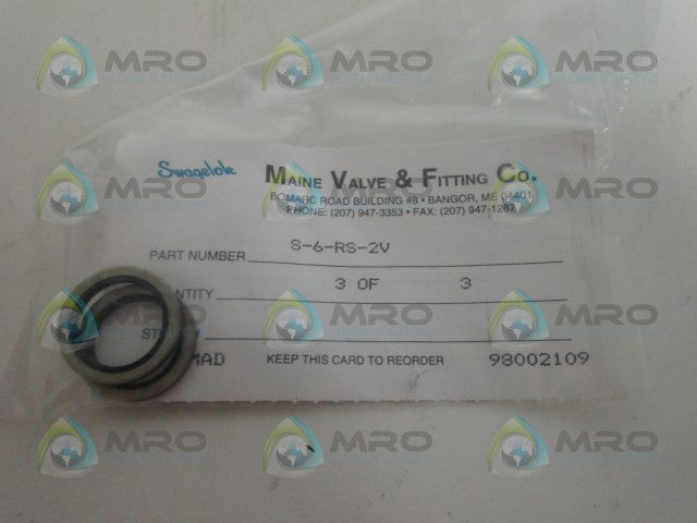 SWAGELOK S-6-RS-2V (PKG OF 3) GASKET *NEW IN FACTORY BAG*