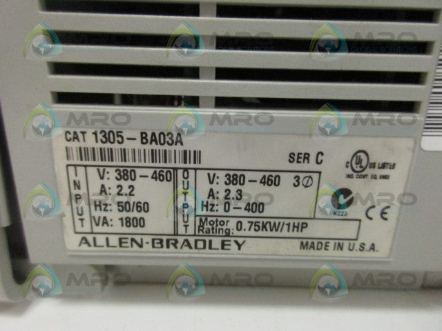 ALLEN BRADLEY 1305-BA02A SER. C AC DRIVE (AS PICTURED) *USED*