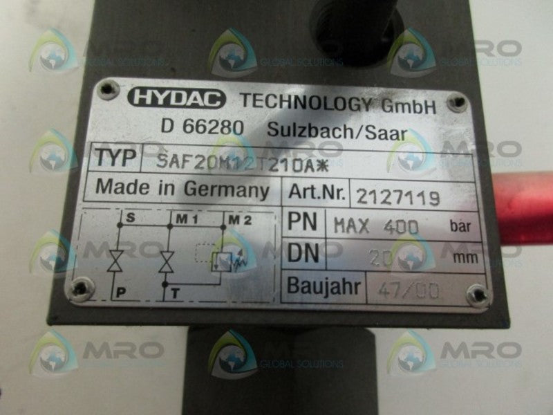 HYDAC SAF20M12T210A SOLENOID VALVE *NEW NO BOX*