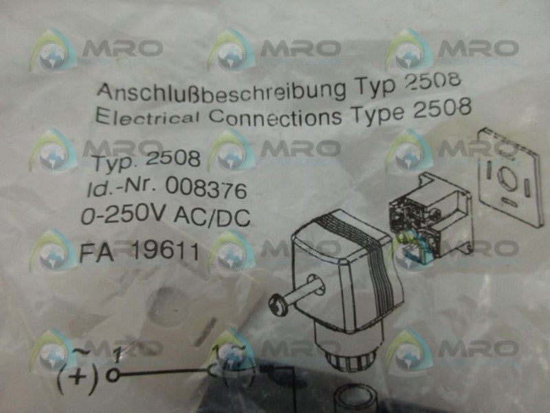 BURKERT 2508 PLUG CABLE CONNECTOR * NEW IN FACTORY BAG *