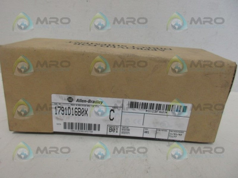 ALLEN BRADLEY COMPACTBLOCK I/O 1791-D16B0X SER. C (AS PICTURED) *NEW IN BOX*