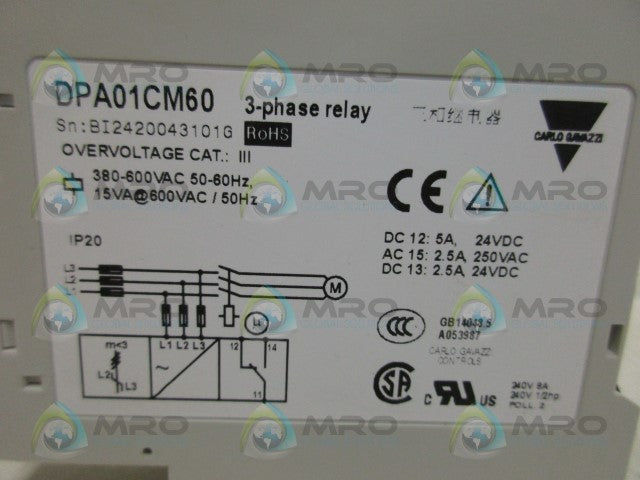 CARLO GAVAZZI DPA01CM60 3 PHASE RELAY *NEW IN BOX*