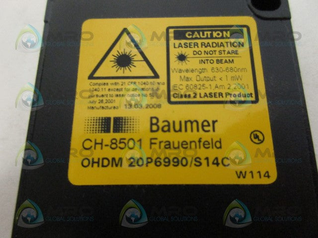 BAUMER CH-8501-OHDM-20P6990/S14 PHOTOELECTRIC SENSOR *NEW NO BOX*