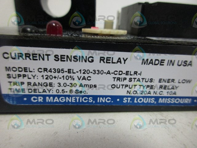 CR MAGNETICS CR4395-EL-120-330-A-CD-ELR-I SENSING RELAY *NEW IN BOX*