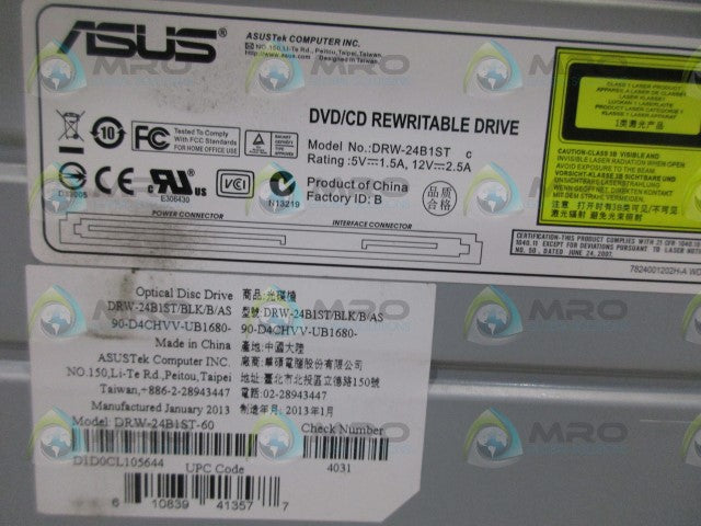 ASUS DRW-24B1ST DVD/CD REWRITABLE DRIVE *USED*