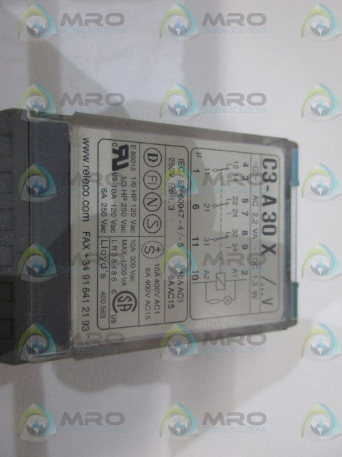 RELECO C3-A30X RELAY 120VAC *USED*