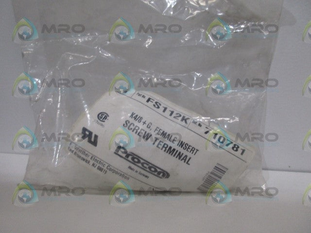 PROCON FS112K FEMALE INSERT *NEW IN FACTORY BAG*