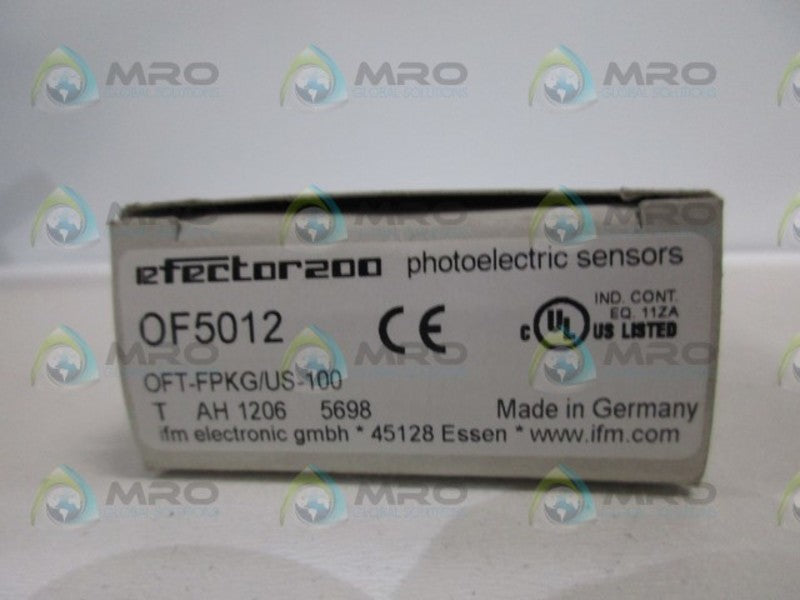 IFM EFECTOR OF5012 PHOTOELECTRIC SENSOR (NO ACCESSORIES)  NSMP