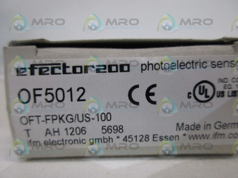IFM EFECTOR OF5012 PHOTOELECTRIC SENSOR (NO ACCESSORIES)  NSMP
