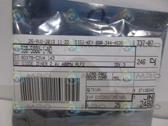 FAIRCHILD BZX79-C2V4.143 ZENER DIODE *NEW IN ORIGINAL PACKAGE*