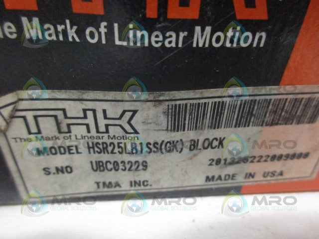 THK HSR25LB1SS BLOCK *NEW IN BOX*