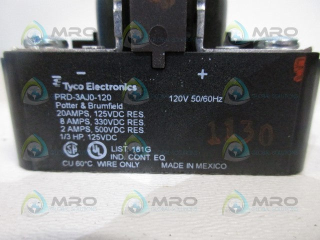 POTTER & BRUMFIELD PRD-3AJ0-120 RELAY 120V *NEW NO BOX*