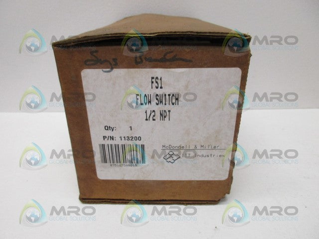 MCDONNELL & MILLER FS1 FLOW SWITCH *NEW IN BOX*
