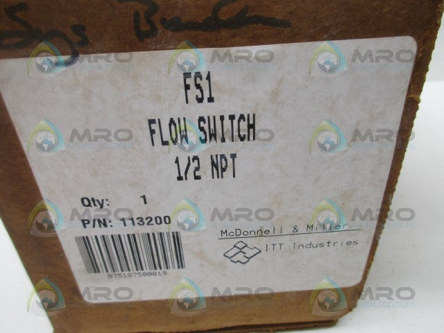 MCDONNELL & MILLER FS1 FLOW SWITCH *NEW IN BOX*