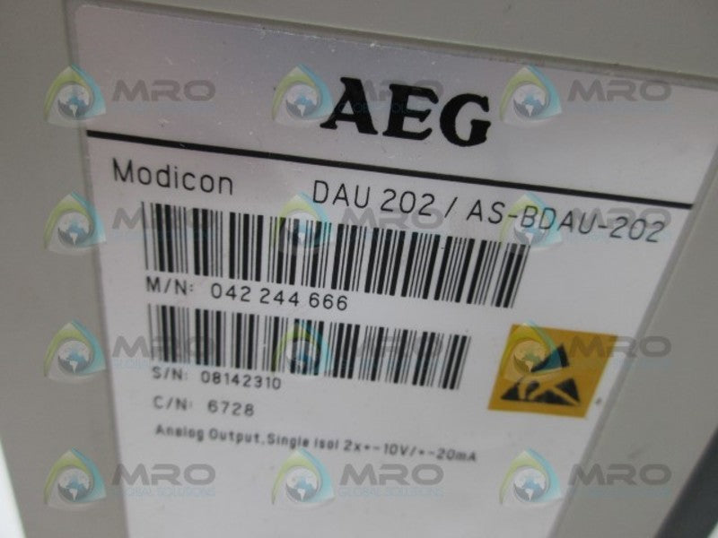 SCHNEIDER AUTOMATION DAU202/AS-BDAU-202 OUTPUT MODULE *NEW NO BOX*