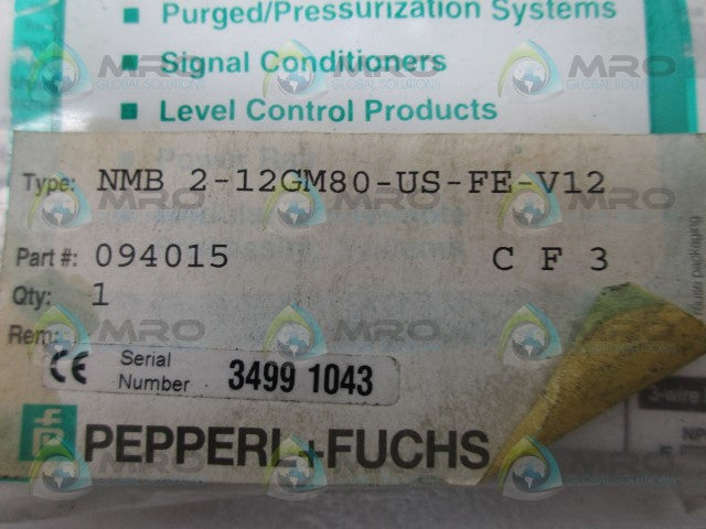 PEPPERL+FUCHS NMB2-12GM80-US-FE-V12 SENSOR *NEW IN FACTORY BAG*