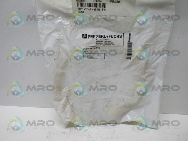PEPPERL+FUCHS V12-G-YE2M-PVC FEMALE CORDSET *NEW IN FACTORY BAG*