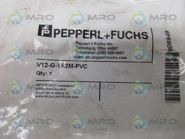 PEPPERL+FUCHS V12-G-YE2M-PVC FEMALE CORDSET *NEW IN FACTORY BAG*