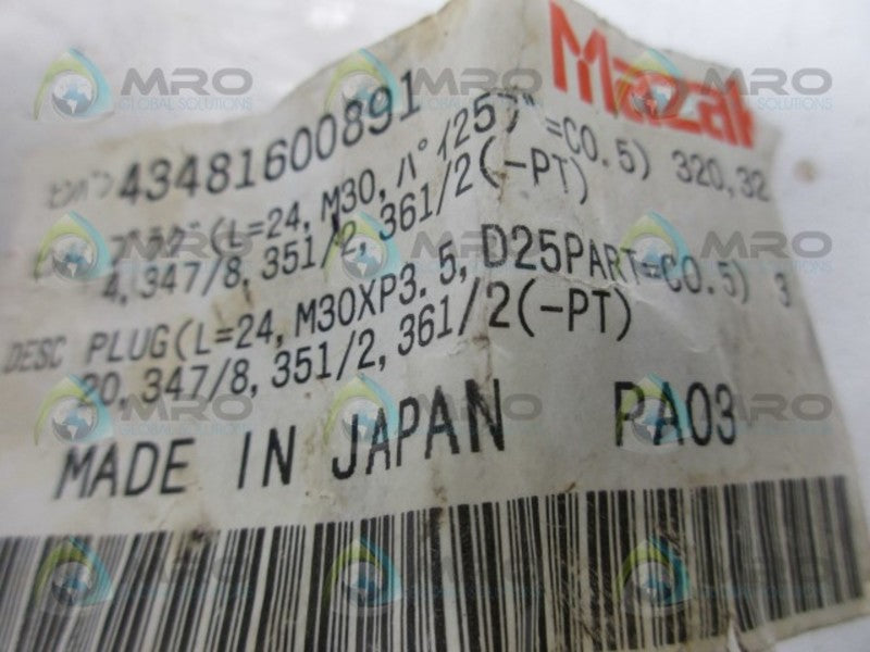 MAZAK 43481600891 PLUG *NEW IN FACTORY BAG*