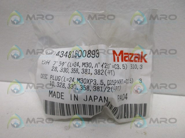 MAZAK 43481600893 PLUG *NEW IN FACTORY BAG*