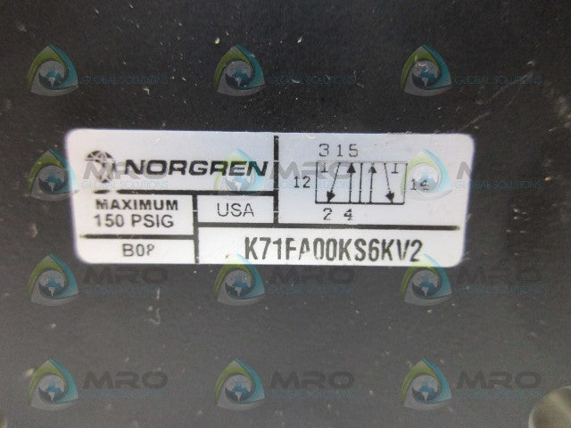 NORGREN K71FA00KS6KV2 VALVE *NEW NO BOX*