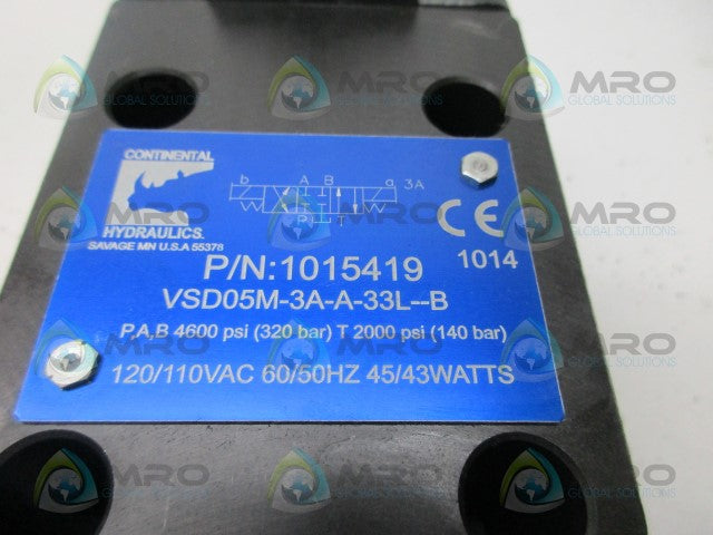 CONTINENTAL HYDRAULICS 1015419 VALVE *NEW NO BOX*