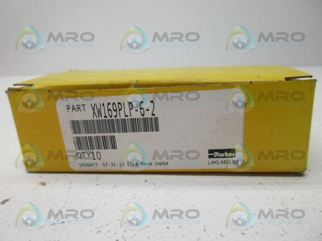 PARKER XW169PLP-6-2 CONNECTOR (PKG OF 10) *NEW IN BOX*