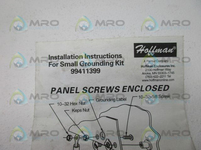 HOFFMAN 99411399 GROUNDING KIT *NEW IN ORIGINAL PACKAGE*