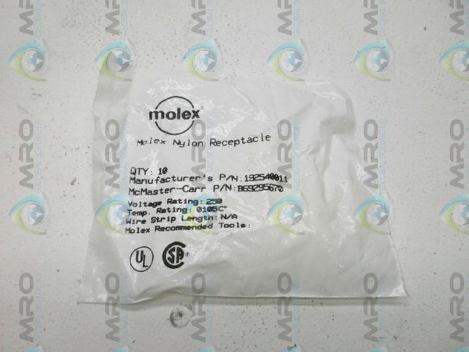 MOLEX 192540011 NYLON RECEPTACLE (PKG OF 10) NSMP