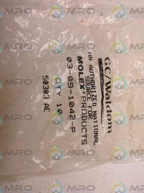 MOLEX/WALDOM 03-09-1042-P PIN HOUSINGS (PKG OF 10) *NEW IN FACTORY BAG*