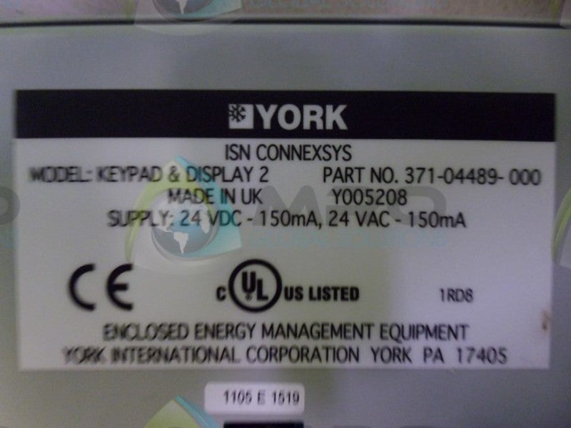 YORK 371-04489-000 KEYPAD *NEW IN BOX*