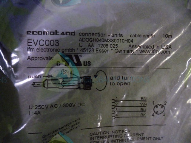 IFM EFECTOR EVC003 CORDSET * NEW IN FACTORY BAG *