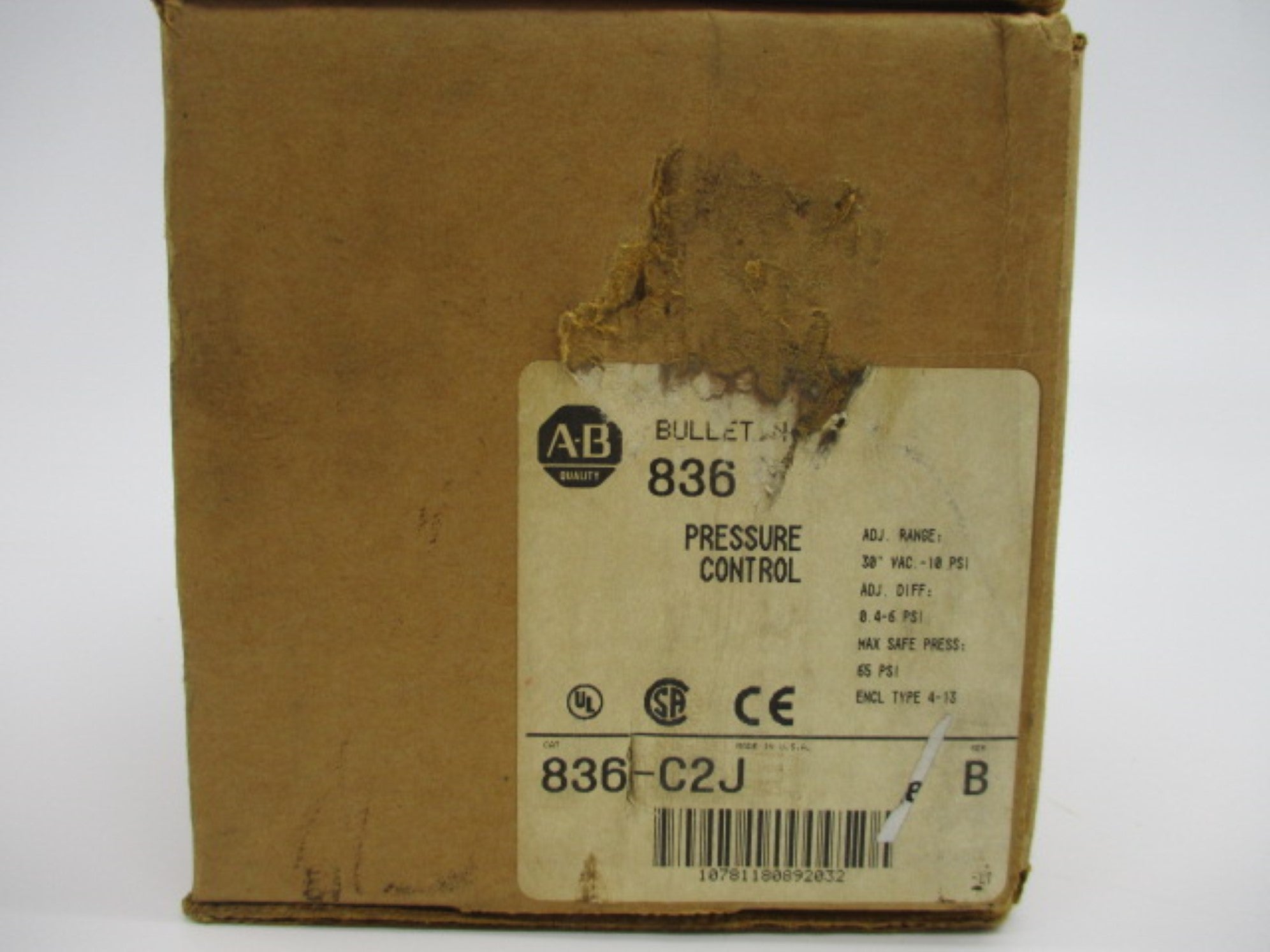 INDUSTRIAL SPARE PART 836-C2J SER. B 10PSI (BR/WH) NSMP