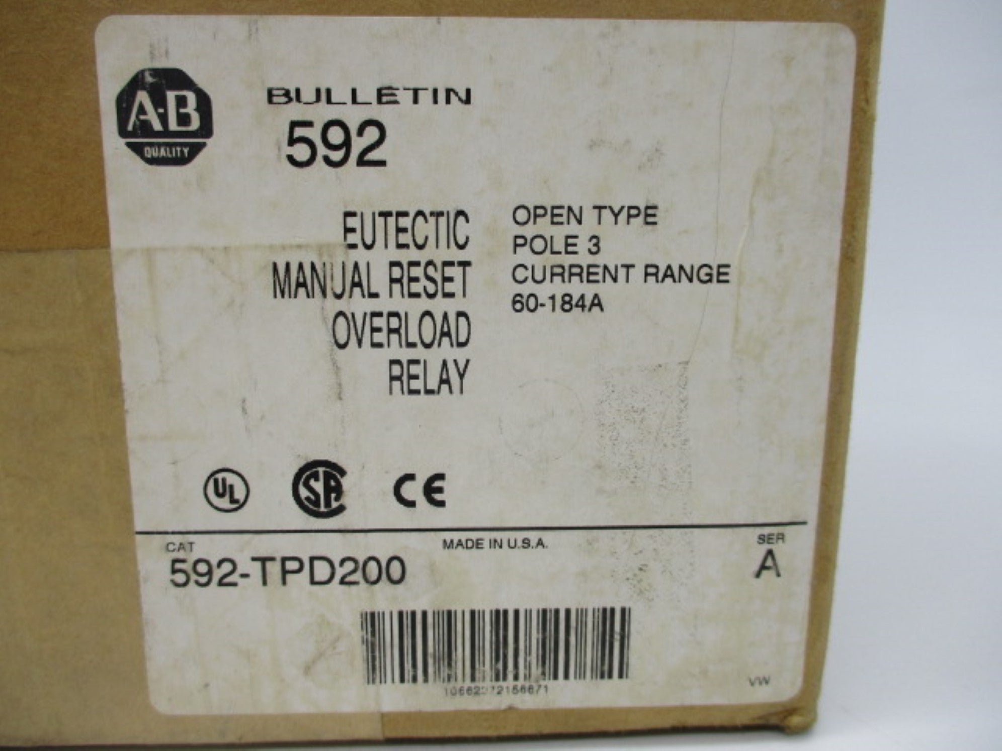 INDUSTRIAL SPARE PART 592-TPD200 SER. A 60-184A (BR/WH) NSMP