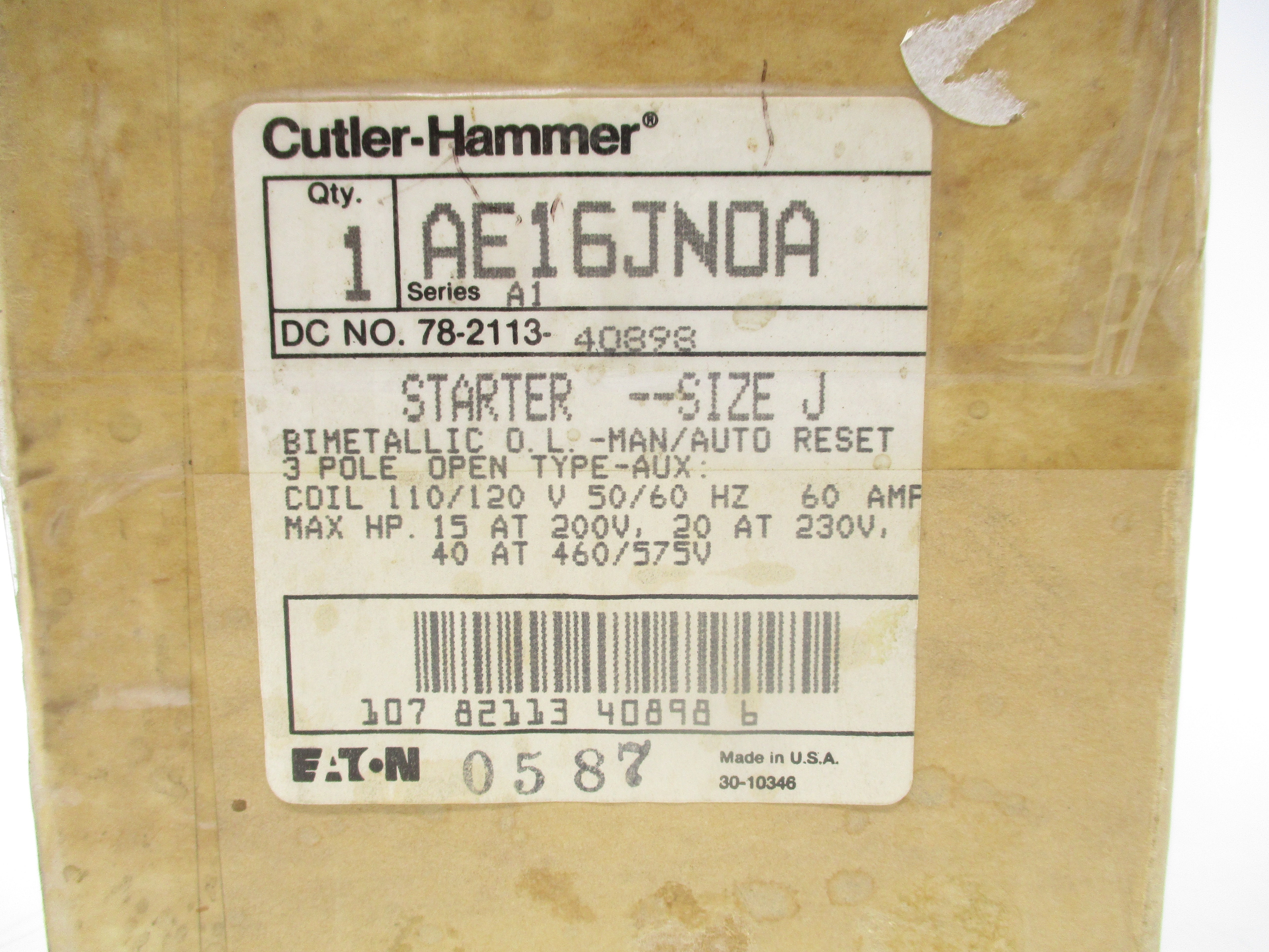 CUTLER HAMMER AE16JNOA SER. A1 NSMP